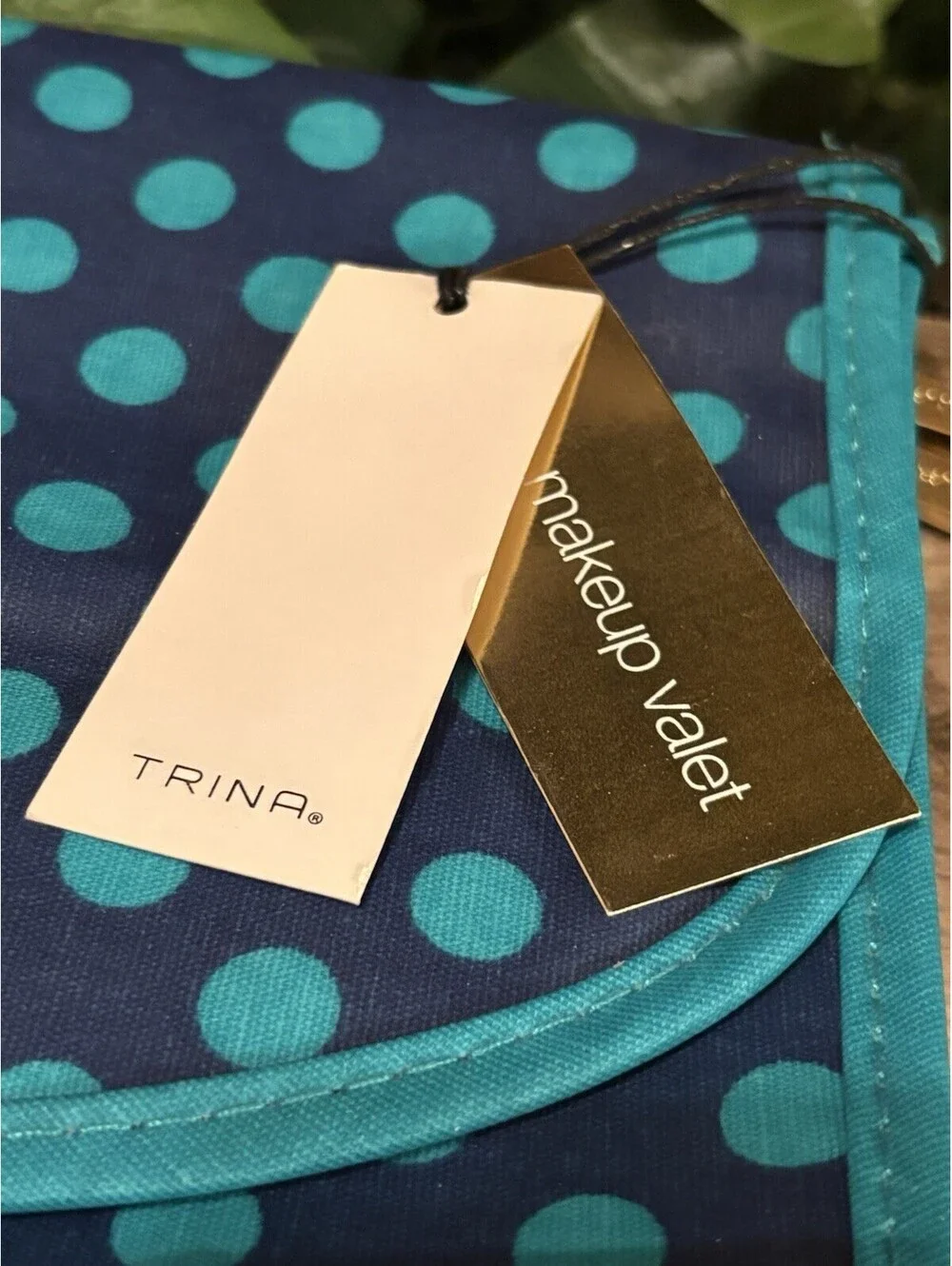 Trina Turk Makeup Valet Travel Toiletry Organizer Polka Dot Print